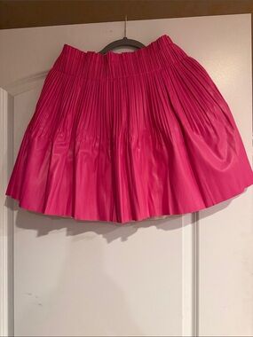 Women's Hot Pink Pleated Circle Skirt - Flared Skater Style